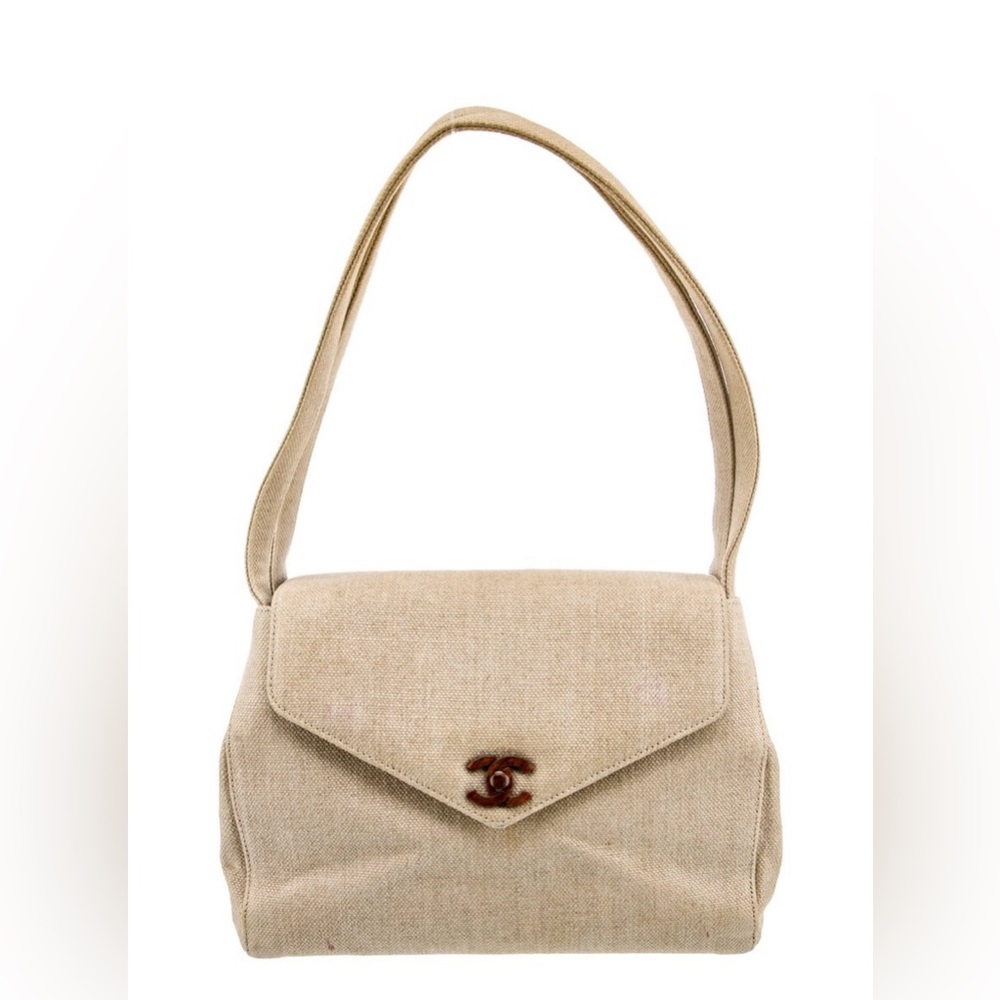 Chanel Vintage linen envelope flap bag